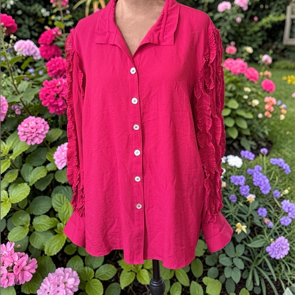 John Mark Bright Red Button-Down Shirt